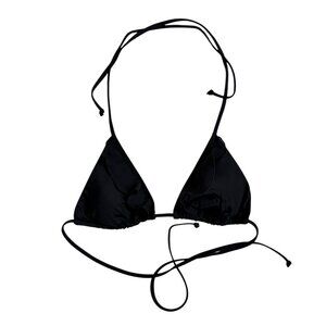 Victoria's Secret Swim Ruffle Triangle Bikini Top (Black) - Medium